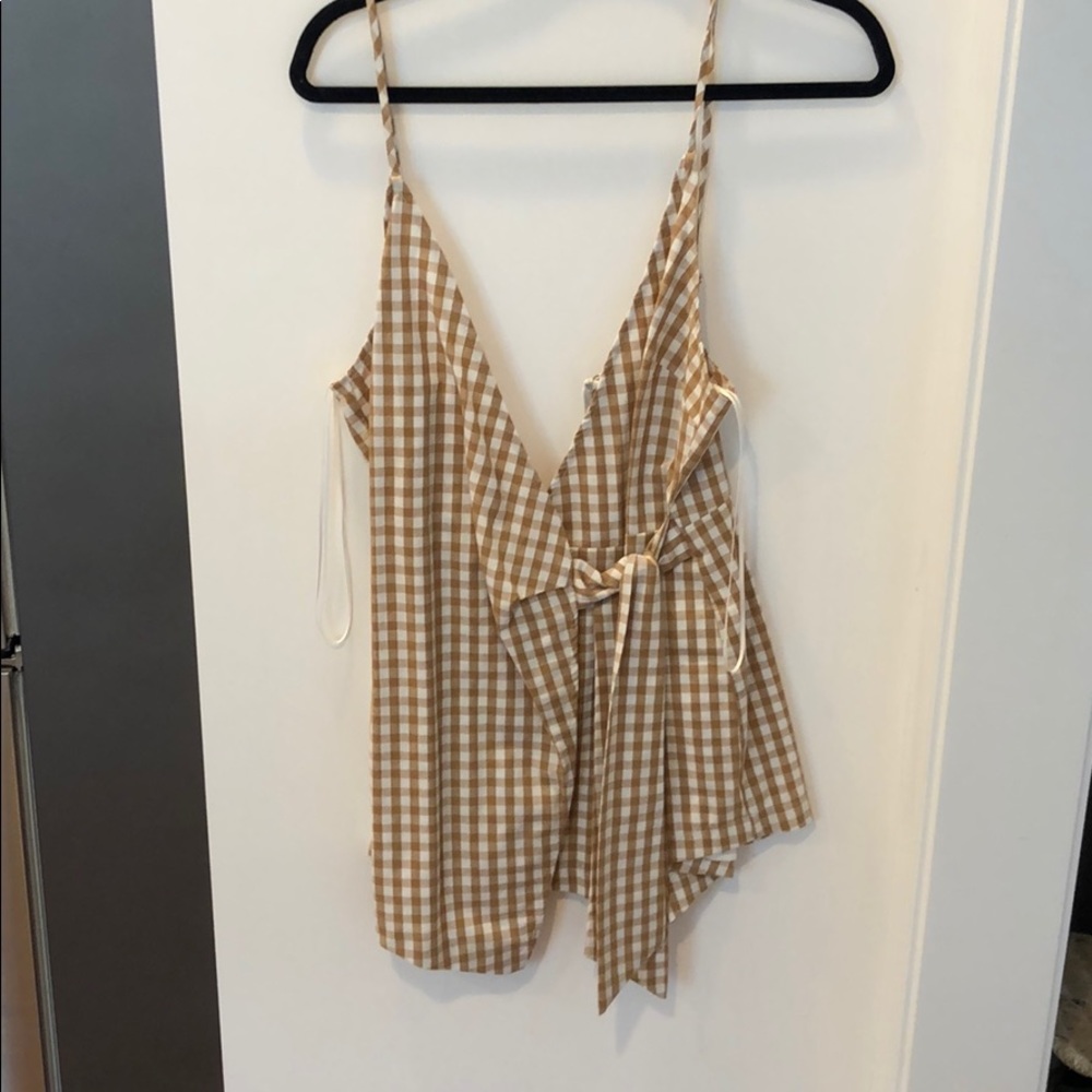 gingham romper yellow